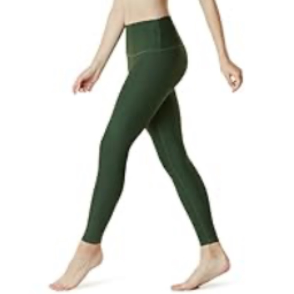 NWT TSLA Women's Yoga Pants with High Waist and Running Yoga Leggings in Green